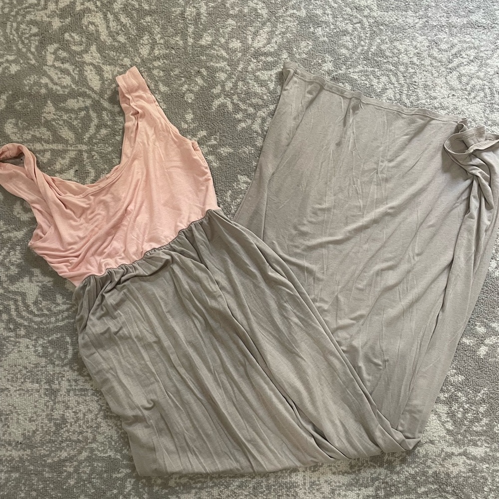 Pink blush maternity maxi dress
